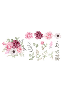 玫瑰月季水彩手绘花卉