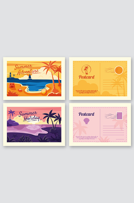 卡通明信片图片-卡通明信片设计素材-卡通明信片模板下载-众图网