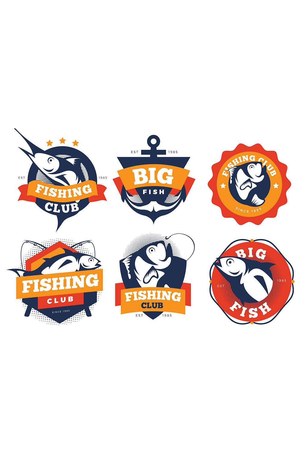 美味海魚海釣公會俱樂部LOGO元素素材