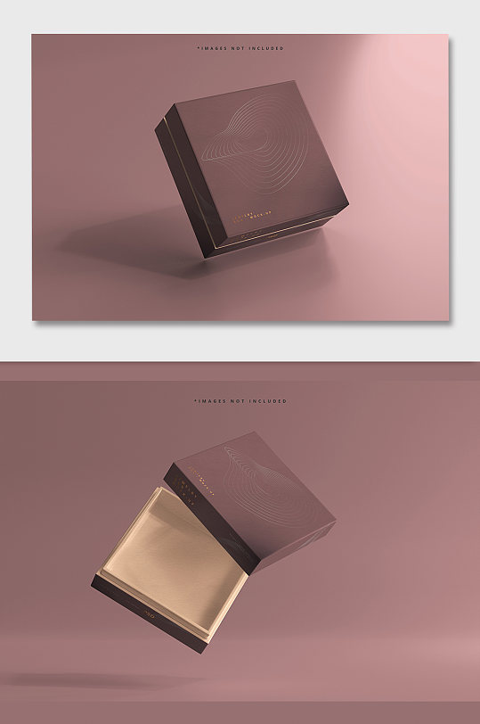首饰奢侈品包装盒样机-众图网