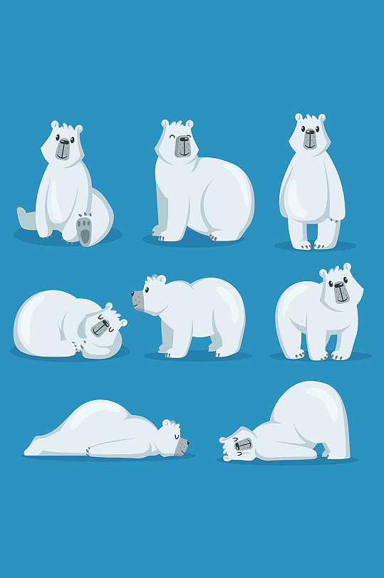 卡通北极熊矢量元素