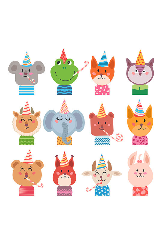 可爱生日庆祝小动物头像