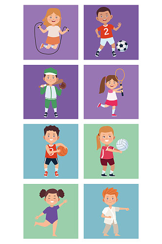 手绘卡通幼儿体育运动元素