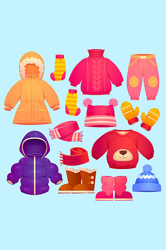 儿童宝宝冬季保暖装备元素