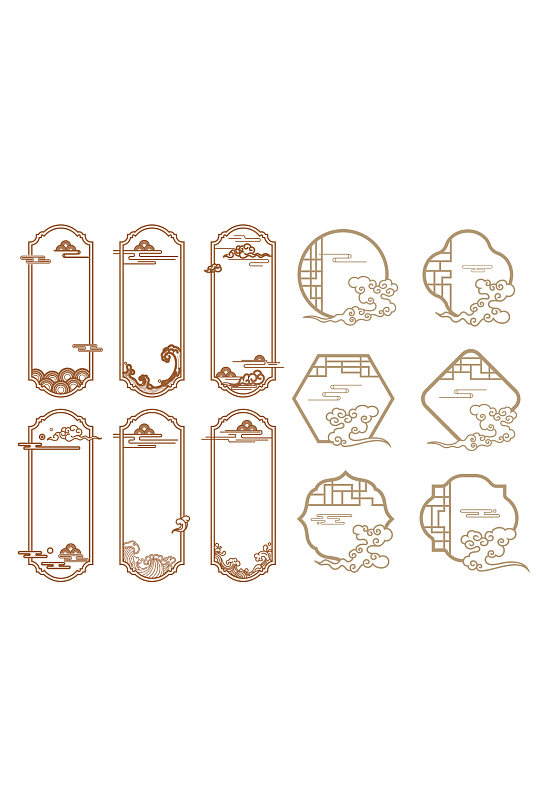 古典云纹边框矢量元素