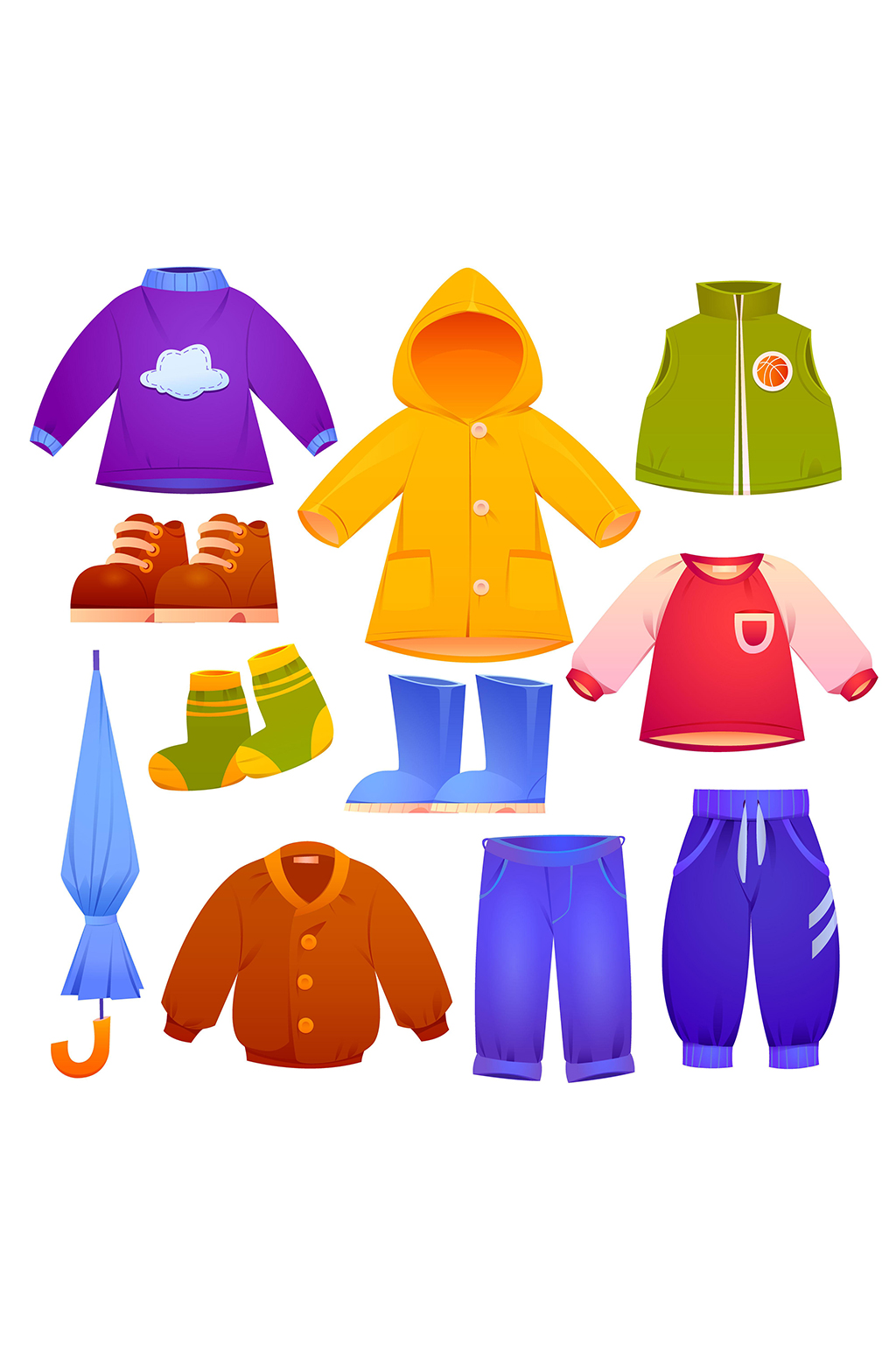 雨衣幼儿外套衣服元素素材