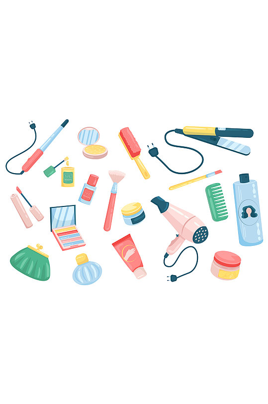 美容美发矢量工具元素