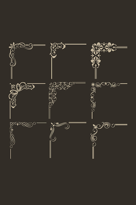 复古欧风边框矢量元素