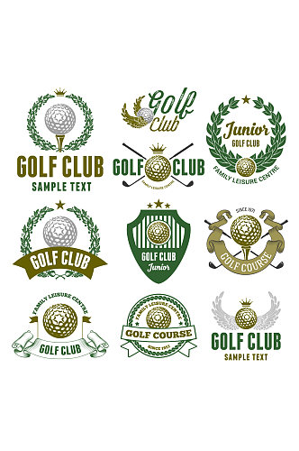 高尔夫俱乐部矢量LOGO元素