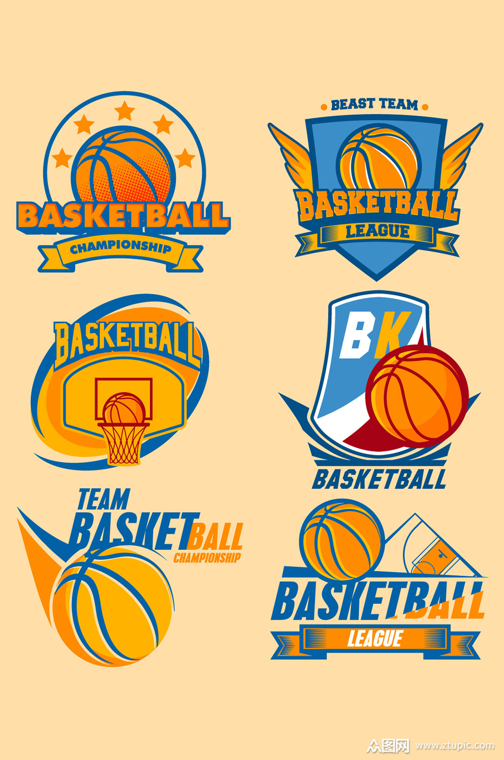 篮球俱乐部团队logo元素素材