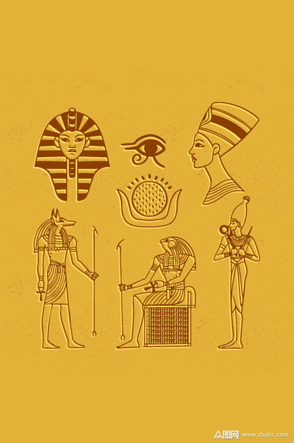 法老狮身人面像矢量元素素材