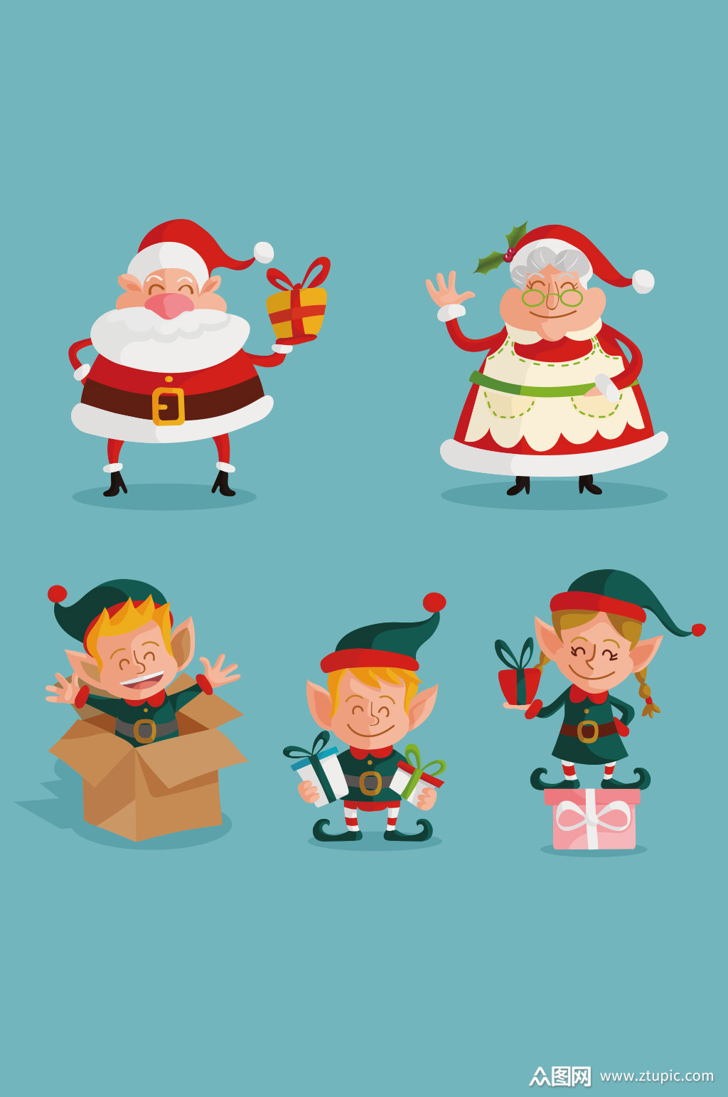 可爱圣诞老人精灵元素