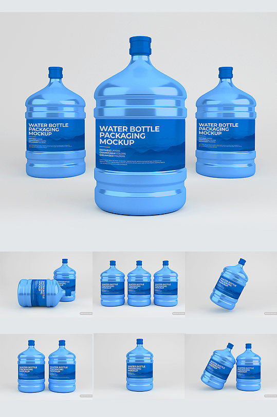 纯净水包装瓶样机贴贴图