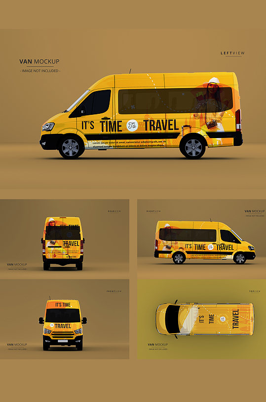 面包车商务车样机图案贴图-众图网