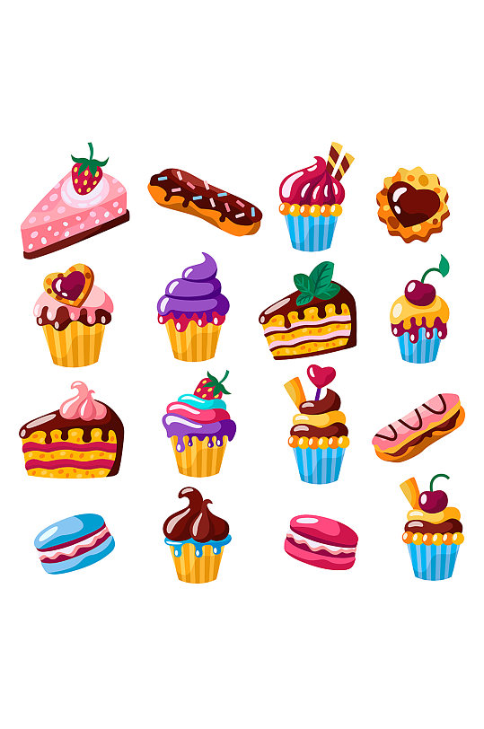 甜品蛋糕矢量元素