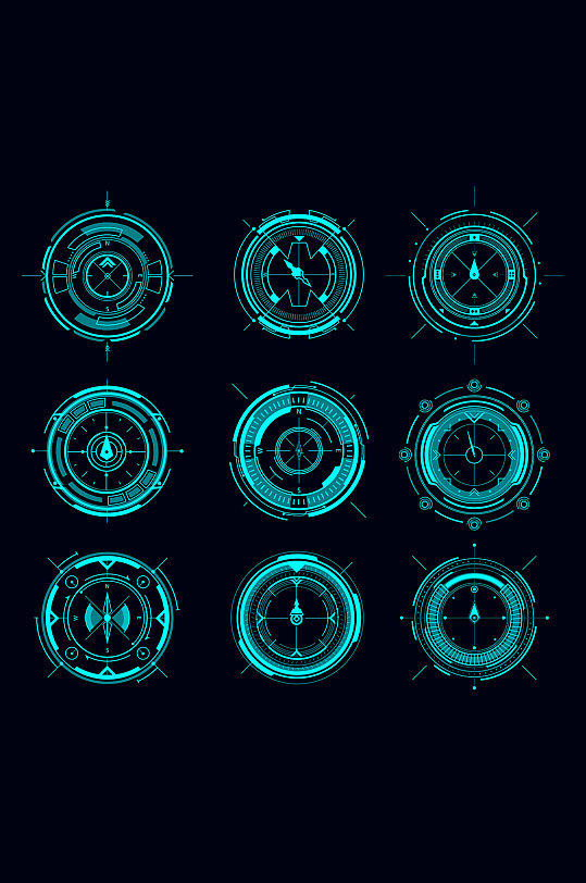 抽象高科技矢量图形元素