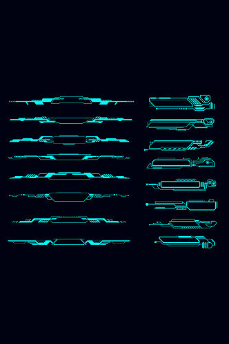 高科技抽象边框导航矢量元素