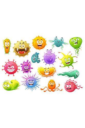 卡通病毒与细菌矢量元素