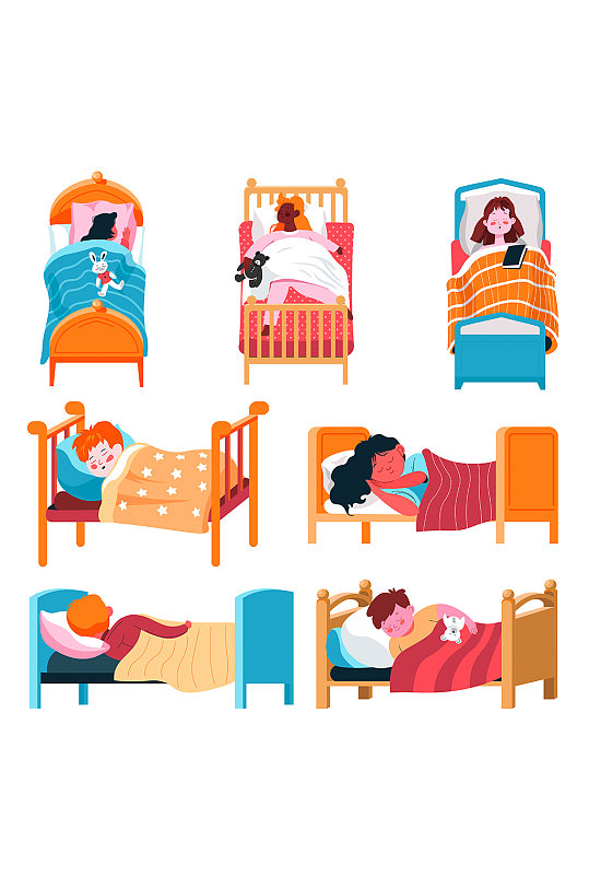 睡觉卡通幼儿睡眠矢量元素