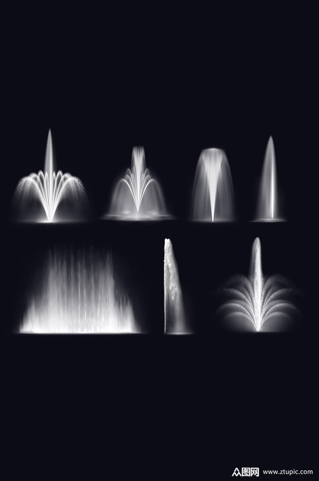 喷泉样式矢量元素素材