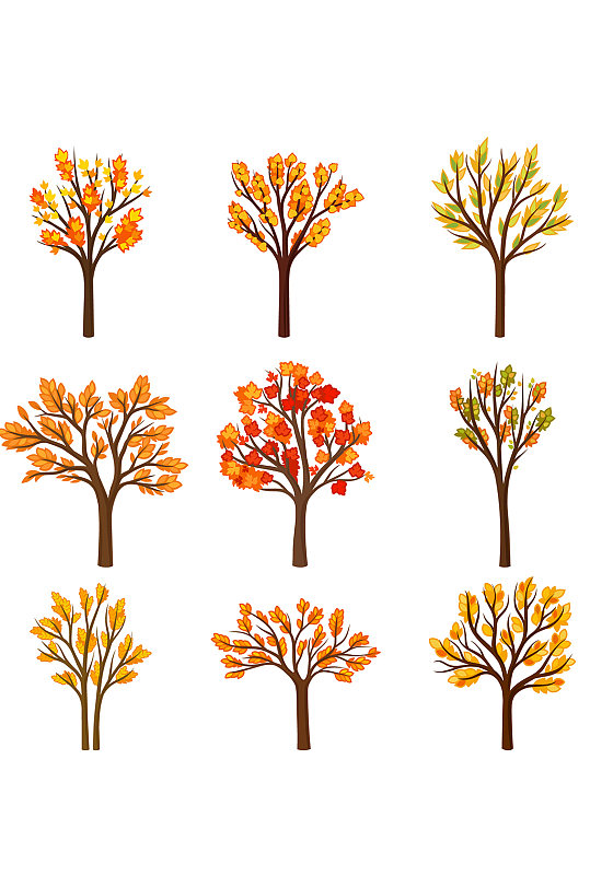 秋天枫树树叶矢量元素