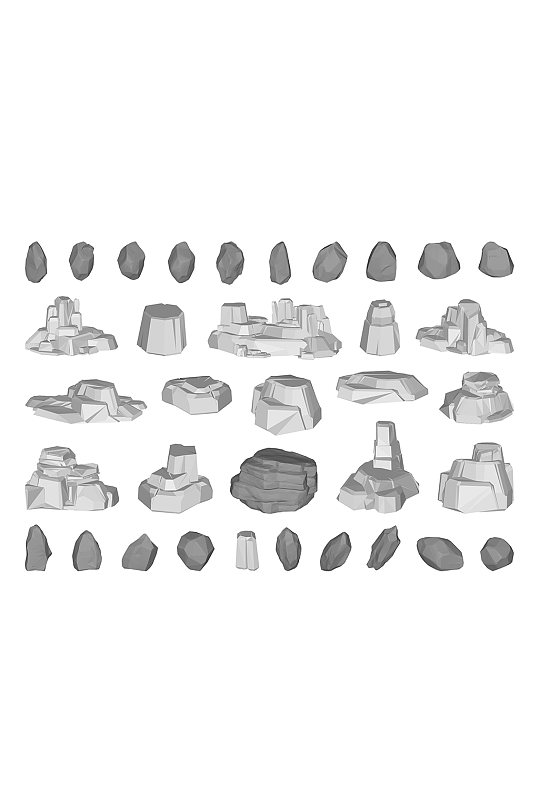 3D岩石景观展示元素