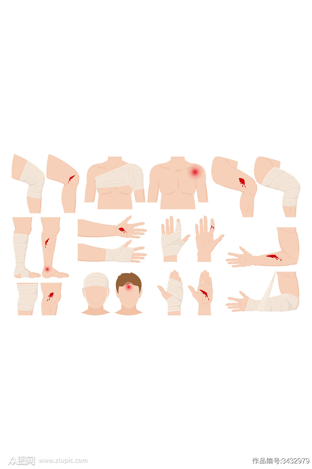 Premium Vector | Girl with injury child character with wounds ...