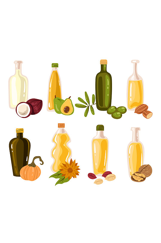 橄榄油楱果油椰子油矢量元素