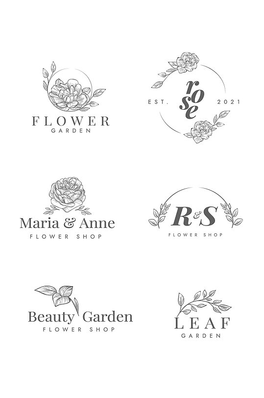 玫瑰香水矢量logo元素