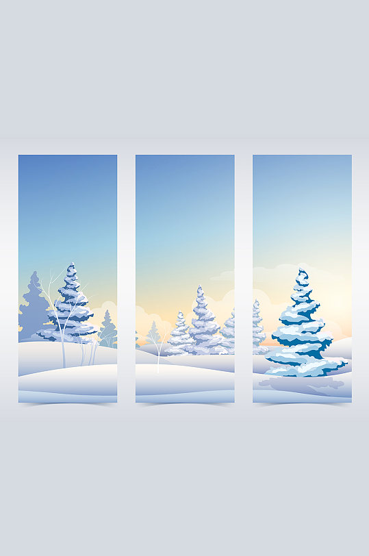 冬季雪景风景banner背景