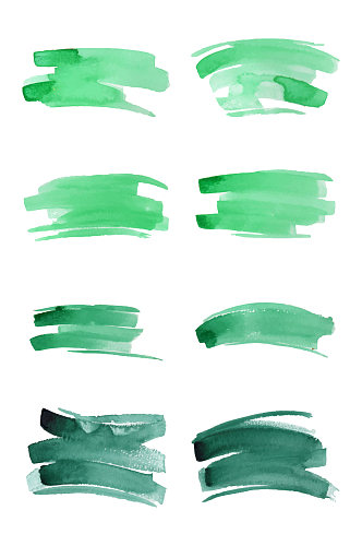 绿色水彩笔触笔迹矢量元素