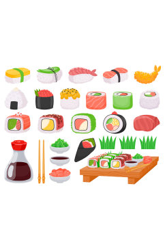 寿司日式料理矢量元素