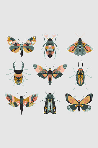 创意彩绘昆虫元素