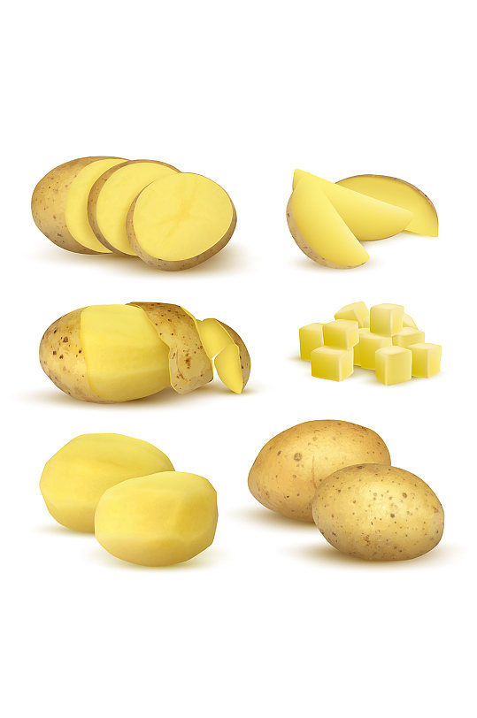 土豆片吐豆块矢量元素