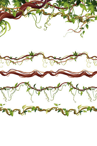 树藤藤蔓矢量卡通元素