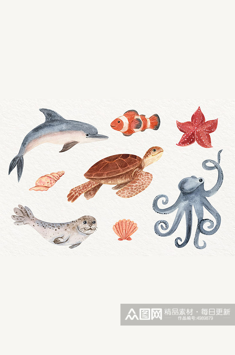 海洋动物矢量免抠元素素材