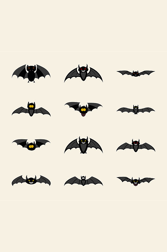 蝙蝠插画免抠小元素