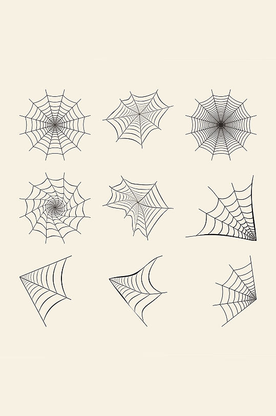 蜘蛛网插画免抠小元素