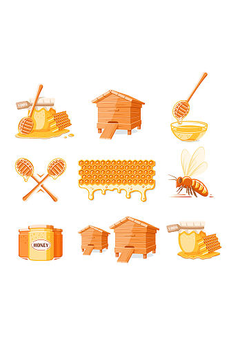 蜂蜜矢量免抠小元素