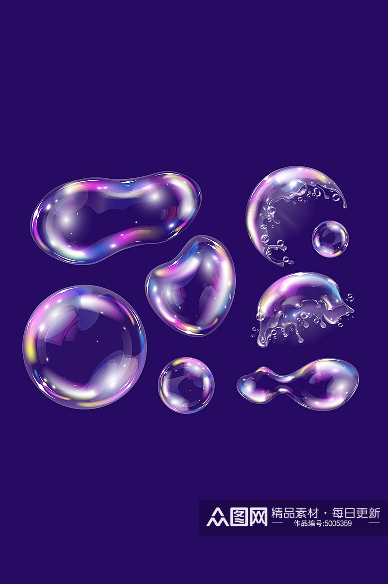 气泡矢量免抠小元素素材