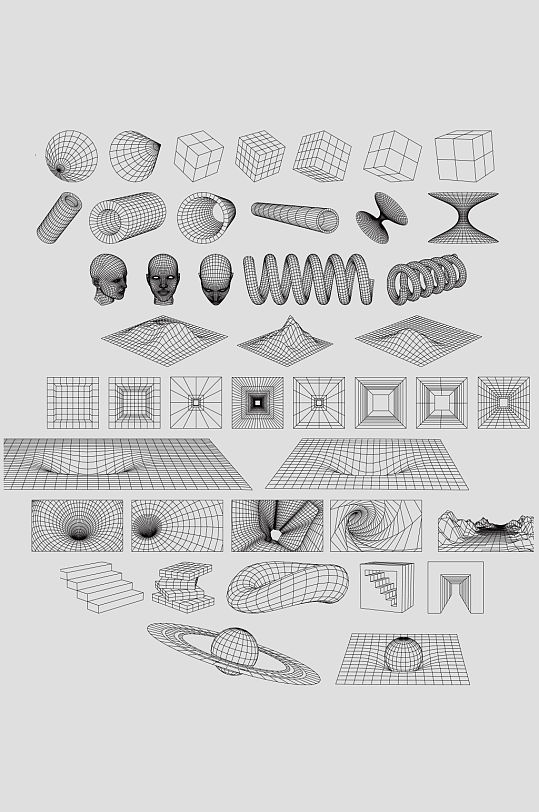 3D模型线条免抠小元素