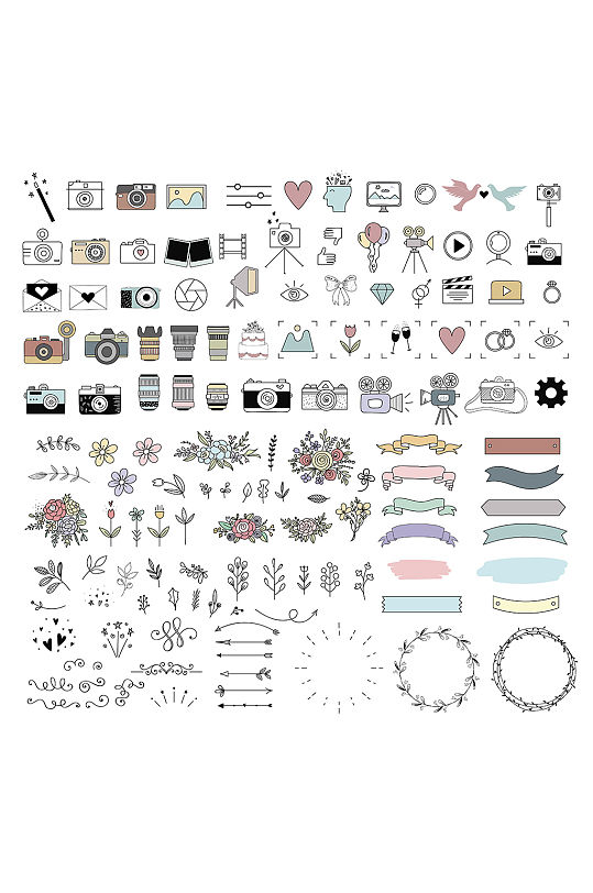 蝴蝶结卡通图标矢量免抠小元素