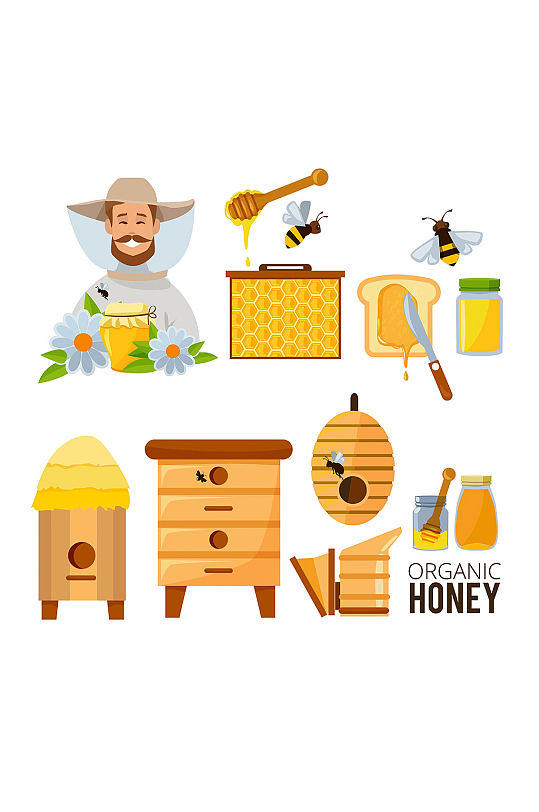 蜂蜜食品矢量免抠元素