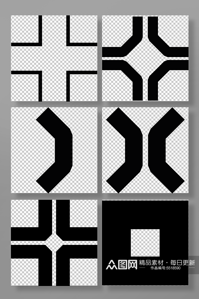 创意黑白简约图案精美元素素材