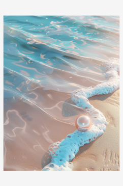海边沙滩上的明珠摄影图片