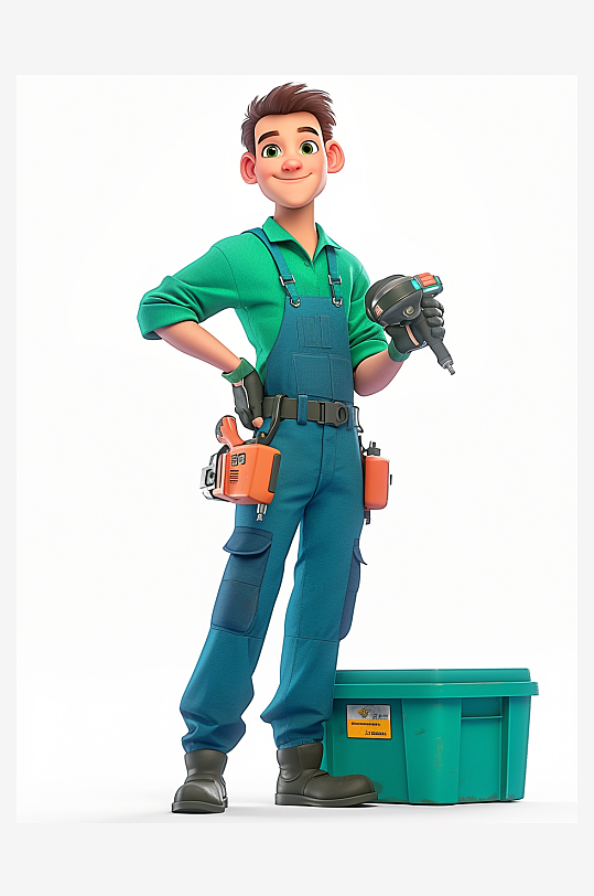 保洁员维修工劳动节3D人物