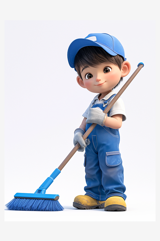 保洁员维修工劳动节3D人物