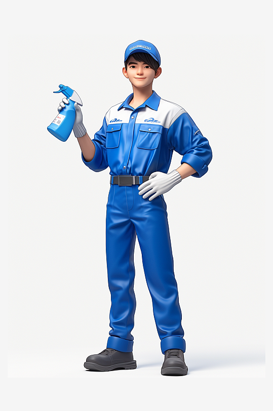 保洁员维修工劳动节3D人物