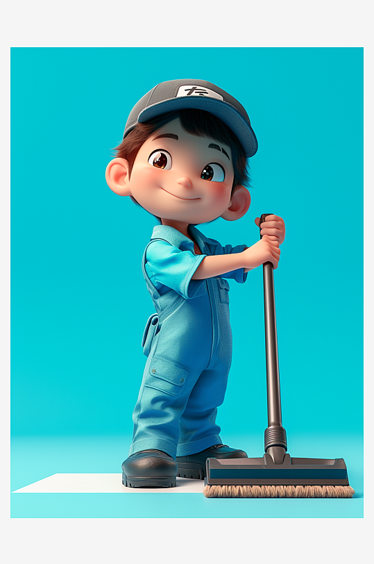 保洁员维修工劳动节3D人物