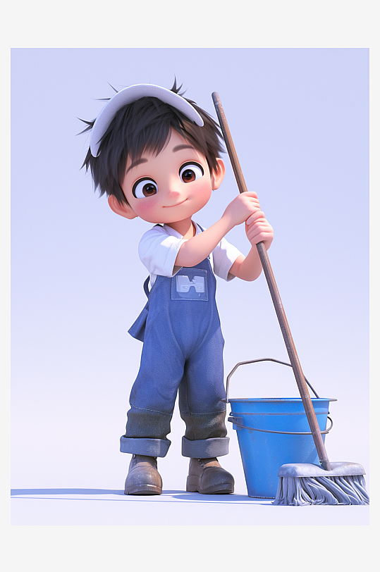 保洁员维修工劳动节3D人物